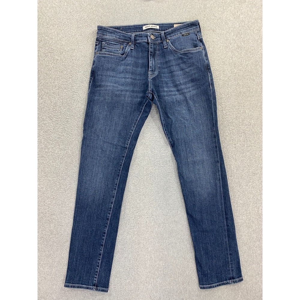 Mavi Jeans Mens 30x32 (Fits 32x32) Blue Jake Slim Leg Stretch Denim‎ Dark Wash